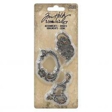 TH94307 Tim Holtz Advantus Idea-Ology Metal Adornments 3/Pkg-Ornate