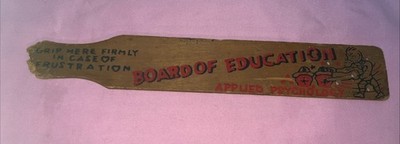 Vintage Classroom Discipline Paddle Board of Education Applied Psychology Spank
