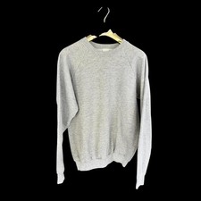 Vintage 70's Fruit of the Loom Sweatshirt XL Gray Pullover Made USA Raglan