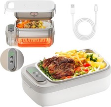Portable Battery-Powered Electric Lunch Box Self-Heating Food Warmer 1L 14000mAh