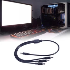 DC5521 Splitter Cable 1 Male to 3 Male Extension Cord for CCTV Camera Speaker