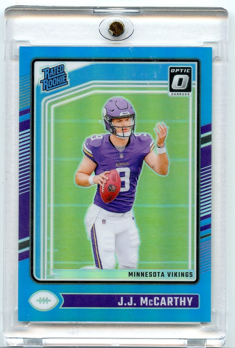 J.J. McCarthy 2024 Donruss Optic Aqua #235 SN,/299