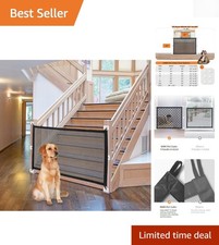 Versatile Mesh Pet Gate 38''x30'' - No Tools Needed Baby and Dog Safety Barrier