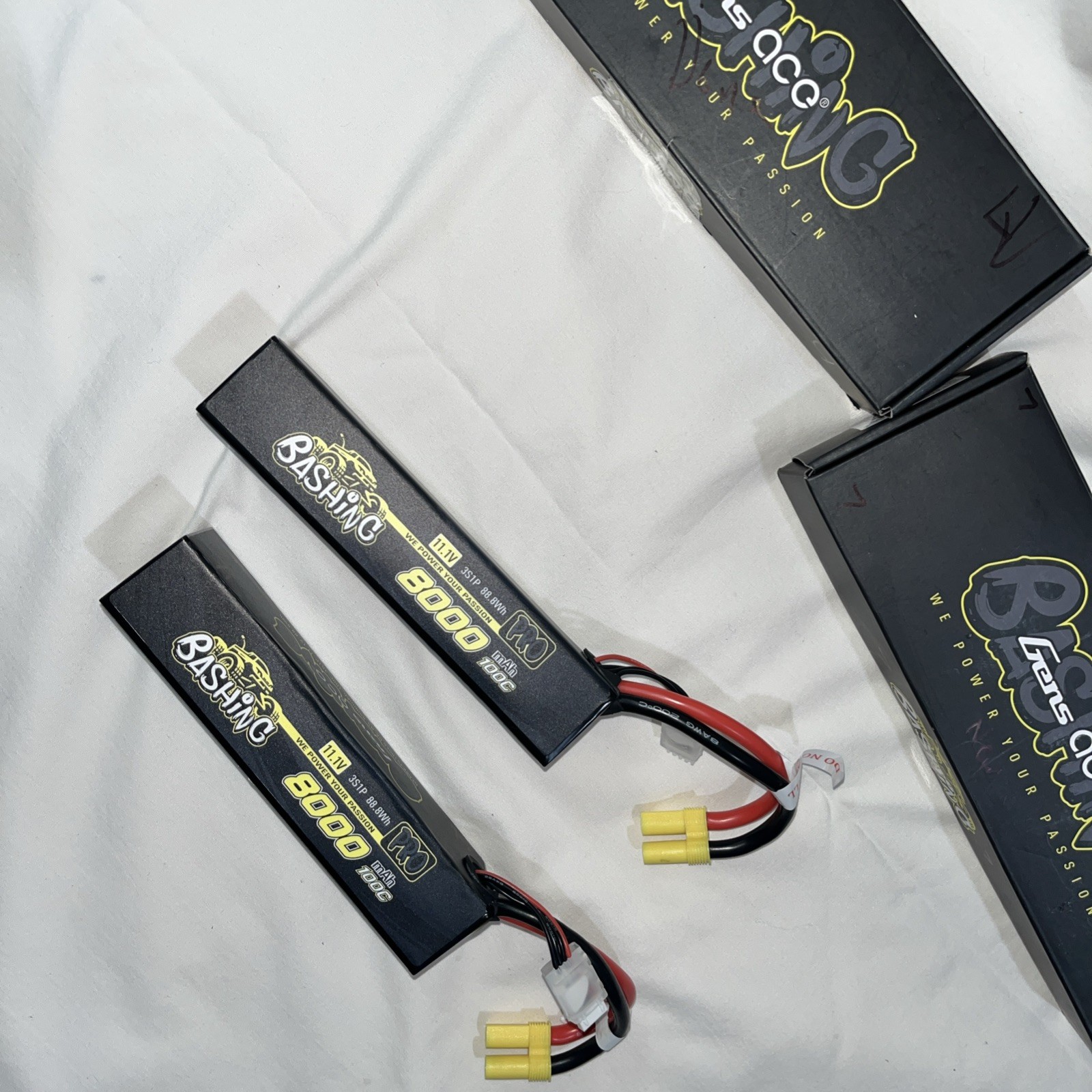 (2) Used Gens Ace Bashing LIPO Battery GEA8K3s100E5 GA-BS-8000 mAH 11.1V 88.8Wh