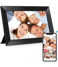 BIGASUO Digital Picture Frame, 10.1" Frameo Digital Frame WiFi with 32GB Memory
