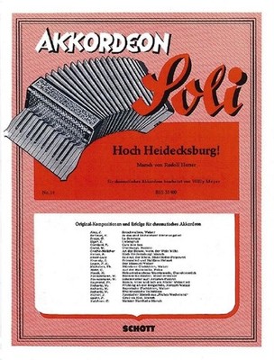 Hoch Heidecksburg! op. 10 accordion Herzer March Schott Music Saddle-wire stitch