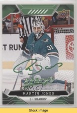 2019-20 Upper Deck MVP Green Script Martin Jones #62 READ fn5