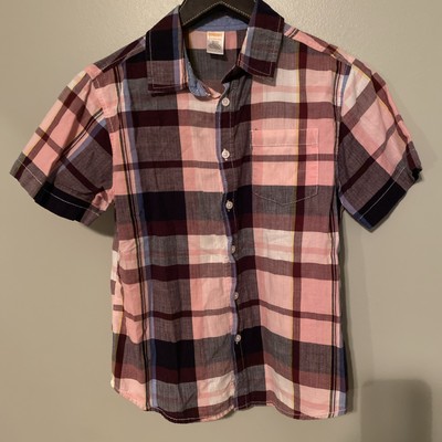 GIMBOREE short sleeve plaid button up shirt size L10-12