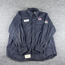 Bulwark FR Work Shirt Men XXL Blue Flame Resistant Long Sleeve Button Cat 2 2112