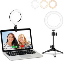 Desk Ring Light for Zoom Meetings - Video Conference Lighting Kit for Laptop Com