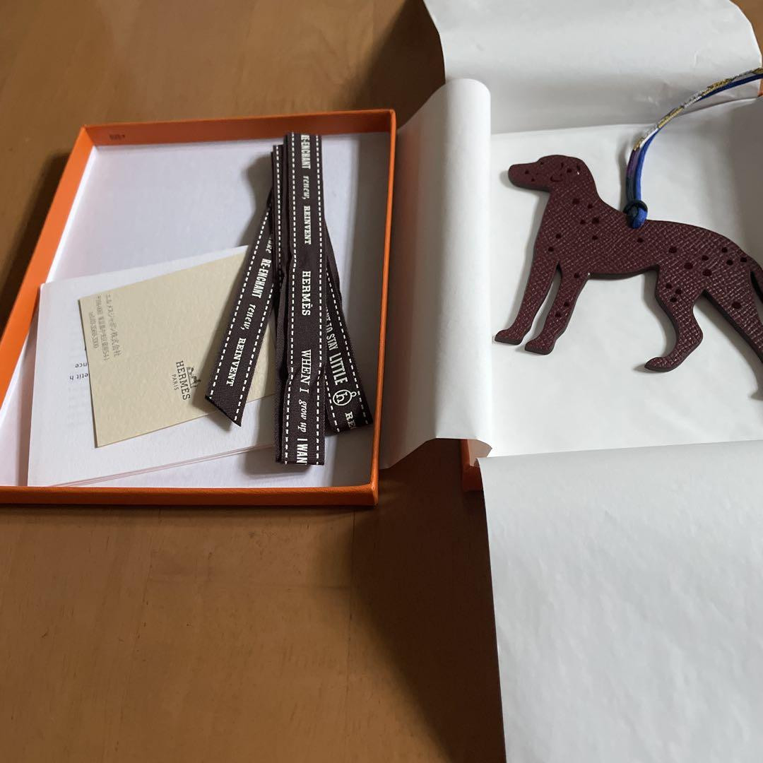 HERMÈS Petit h Dalmatian Charm Leather Bag Accessory Unused