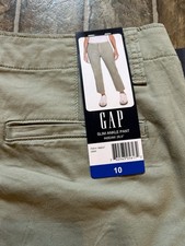 GAP Women  s Slim Ankle Pant Stretch Cotton Twill Green US 10 NWT