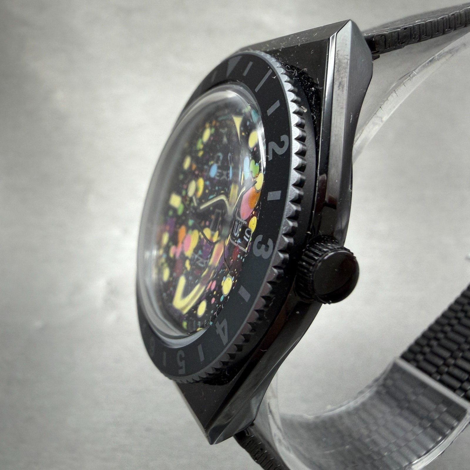 Timex Q Phantasm Watch Men 38mm Custom Dial Black Tone Daydate IFL New Battery image 3