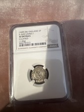 JAMES I ( 1603-1625 ) SILVER HAMMERED HALFGROAT COIN. MINTMARK ROSE 1605-6.