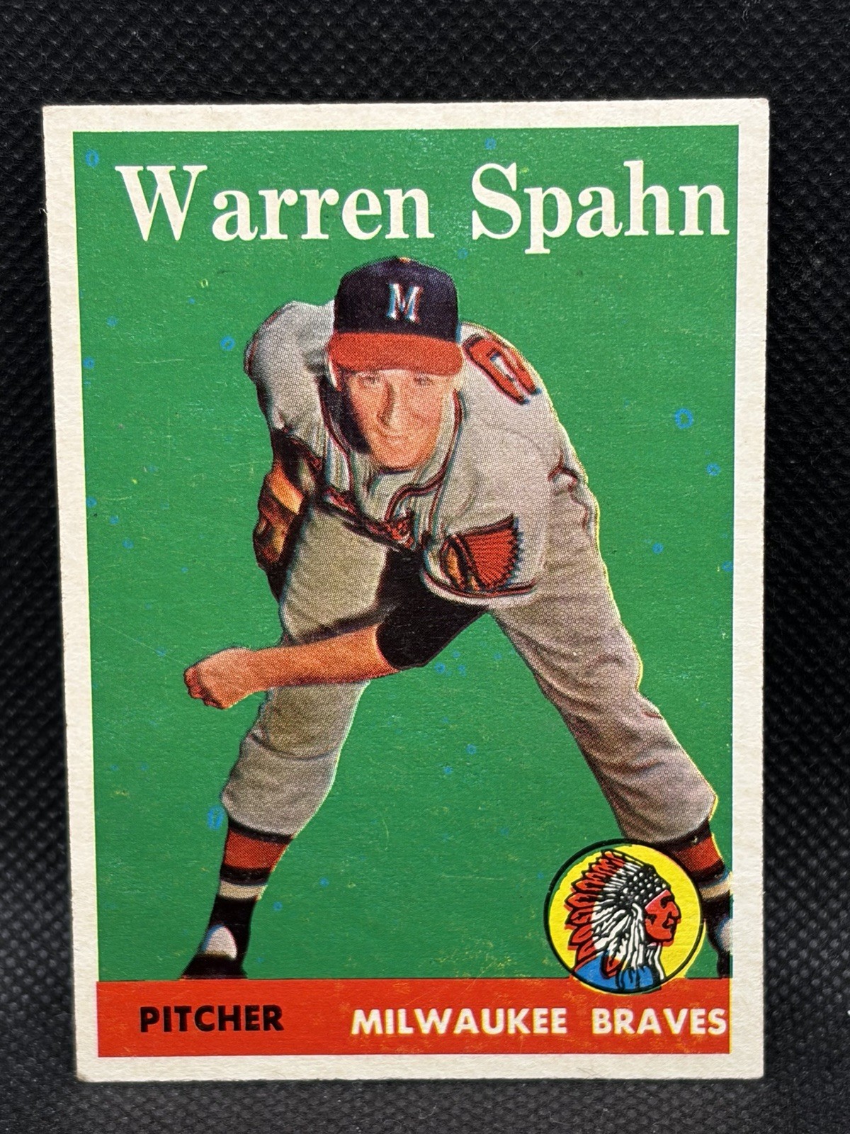 1958 Topps - Warren Spahn #270 HOF No Creases VG + Centered