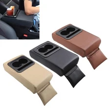 Car Center Console Armrest Cover Waterproof Car Armrest Cushion with Cup Holder