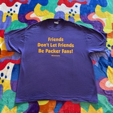 Vintage 90s Minnesota Vikings T-Shirt Men’s XL Purple Funny Packers NFL Football
