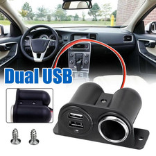 12V Car Cigarette Lighter Socket Splitter Dual USB Charger Power Adapter Outlet