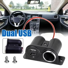 12V Car Cigarette Lighter Socket Splitter Dual USB Charger Power Adapter Outlet