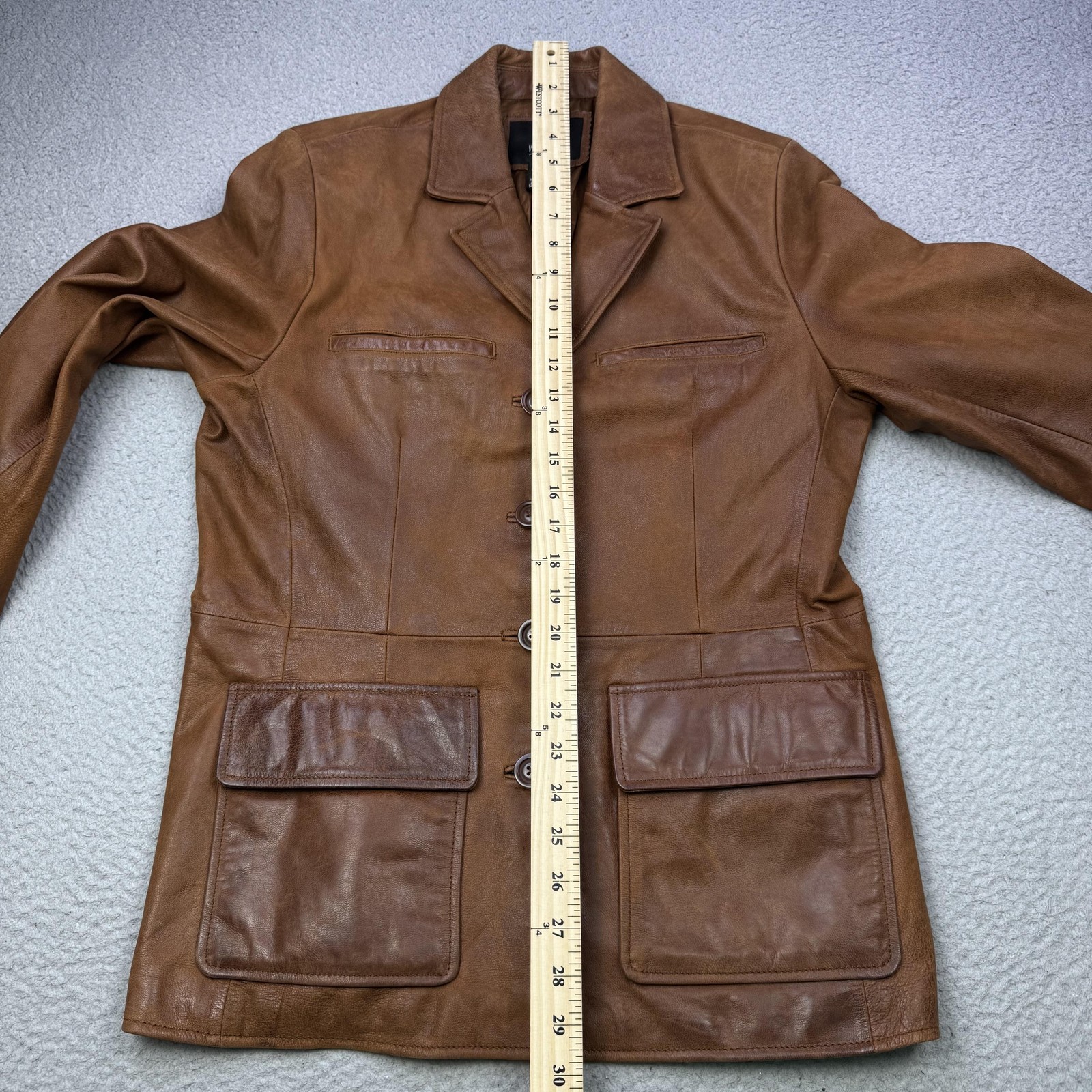 Mossimo Leather Jacket Womens Medium Button Front… - image 13