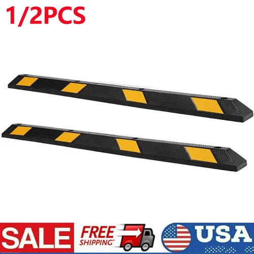 72" Rubber Parking Curb Heavy Duty Driveway Truck Floor Stopper Parking Curb