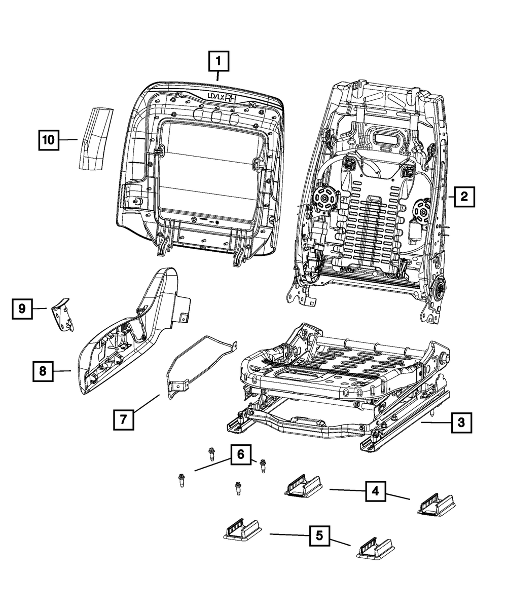 Genuine Mopar Front Seat Back Frame 68593544AA