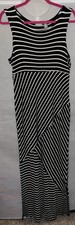 Chico’s Travelers black and cream striped sleeveless maxi dress Size 1 (Medium)