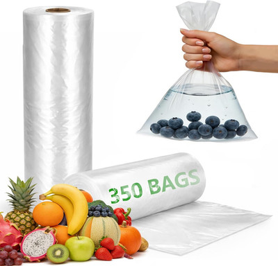 350/Roll Clear Plastic Produce Bags 12X20 Kitchen Fruits Food Storage 5 Rolls