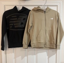 Boys New Balance Hoodie Set Size 10-12 Beige NWT Black Gently Used 2-Piece
