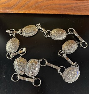 Vintage Native American Style Silver Tone Concho Belt 48 inches long