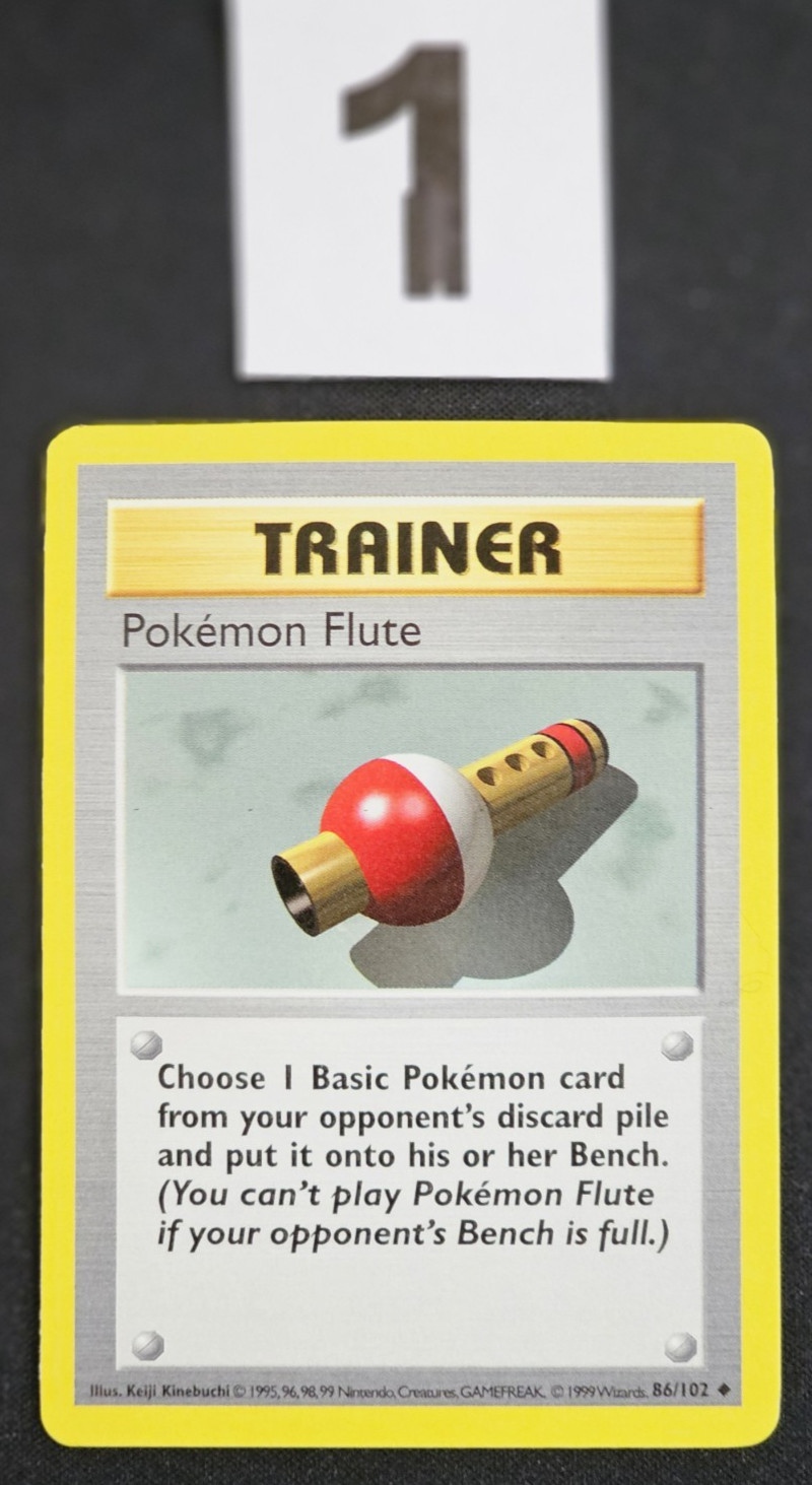 1999 Pokemon Base Shadowless #86 Pokemon Flute Uncommon LP