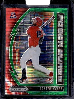 2020 Panini Prizm Draft Picks #PDP176 Austin Wells Green Pulsar