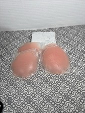 Silicone Nipple Pad Covers 2 Pairs Reusable Adhesive Invisible Bra Round Breast