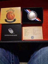 2020-S Basketball Hall Of Fame Proof Clad Half Dollar. COA & OGP