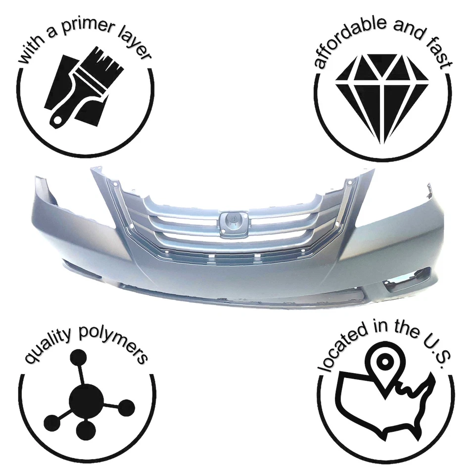 Bumper Cover for 2008 2009 2010 Honda Odyssey Van 08-10 HO1000257 Front Primed - Image 3 of 4