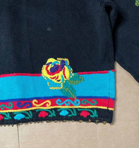 Maglione cardigan donna Michael Simon taglia 1 bottone floreale primavera arriva presto - Foto 5 di 8