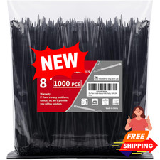 Bridas de 20 cm (paquete de 1000), resistencia a la tracción de 18 kg, color neg