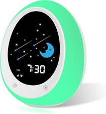ANNNGUL Kids Alarm Clock, Toddler Sleep Training Clock with Sun & Moon, Sound M