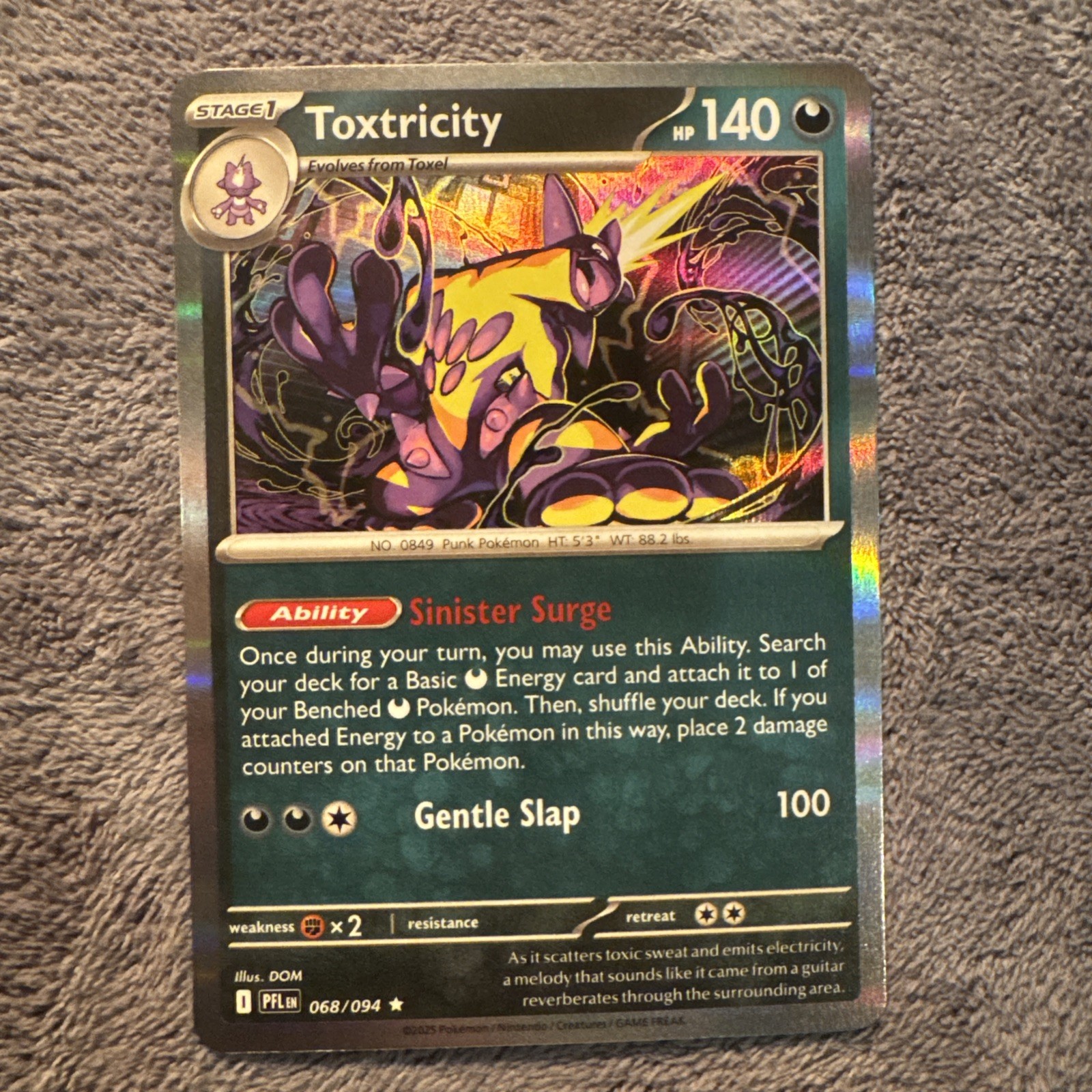Pokémon Toxtricity 068/094 Phantasmal Flames Reverse Holo HP140 English