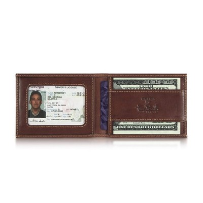 Tony Perotti Men's Italian Leather Ultra Slim RFID Wallet - One Size, Brown