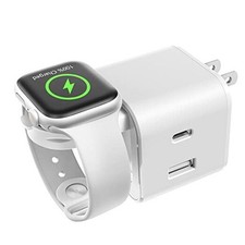 36W for Apple Charging Block with Built-in Watch Charger, Foldable PD White