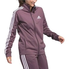 adidas Women's 3-Stripe Logo Track Jacket Full Zip Light Purple NWT Size M