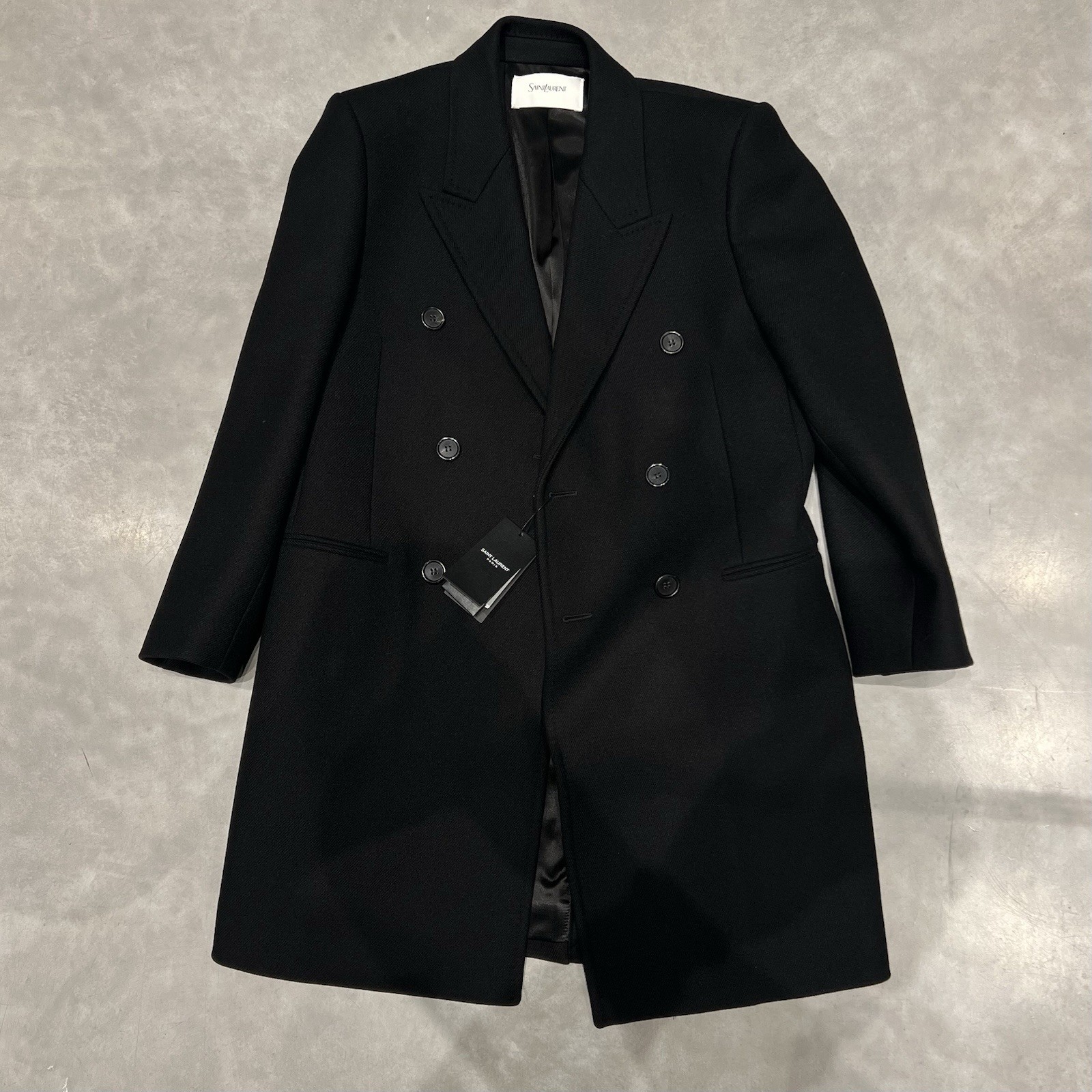 Saint Laurent Double Breasted Wool Overcoat In All Sizes image 2
