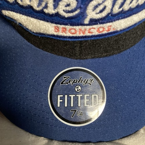 Zephyr Boise State Broncos Hat Cap Fitted Size 7 1/4 Wool Gray Blue Football NWT - Picture 3 of 9
