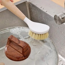 Kitchen Cleaning Brush with Natural Wooden Handle Dishwashing Pan Brush
