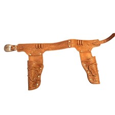 Molded Plastic Western Style Double Holster Kids Toy Gun Vintage 1960s