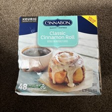 Cinnabon Classic Cinnamon Roll Keurig 48ct K-Cup Pods Coffee. BUBD 11/23/2027.
