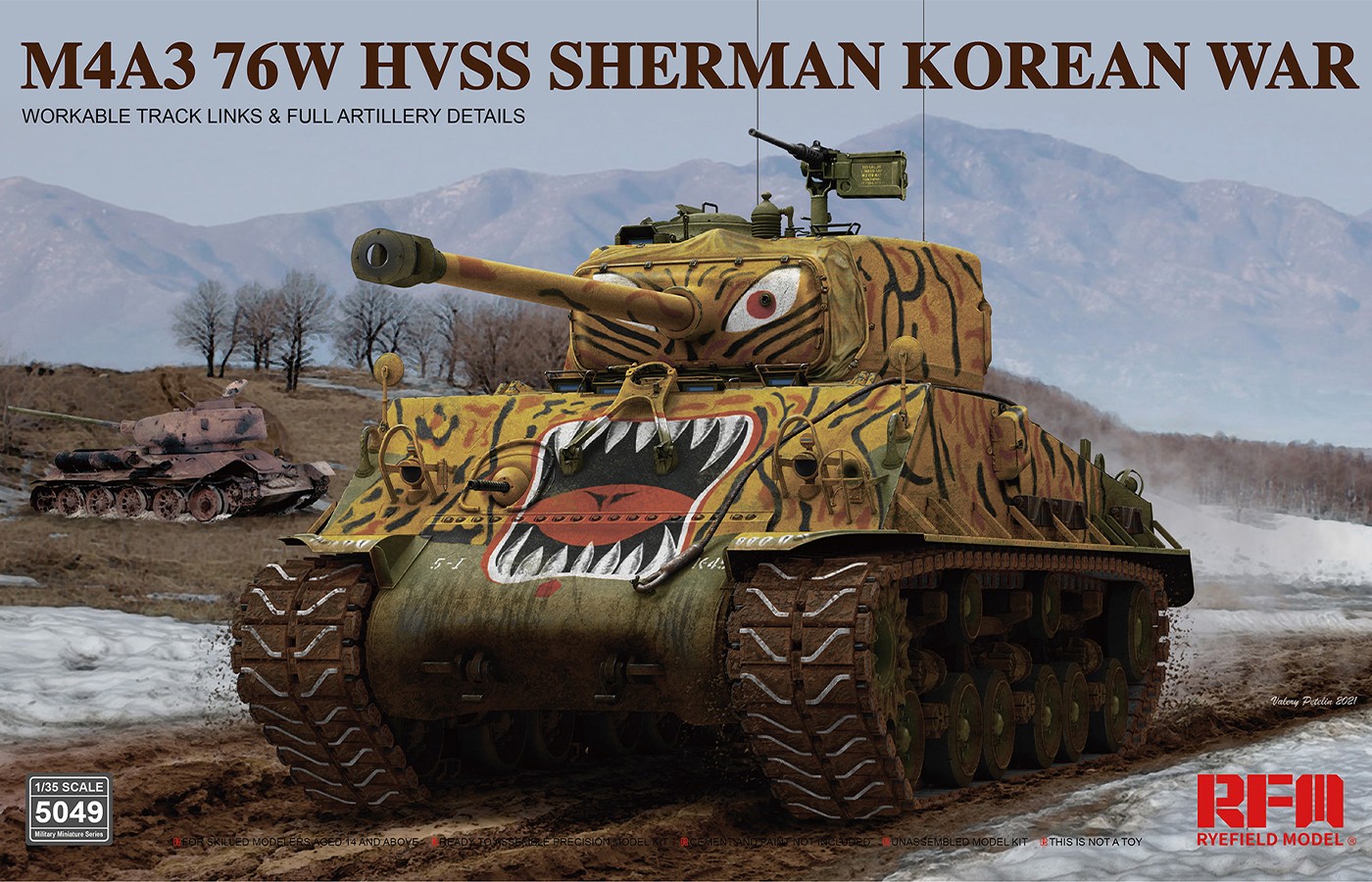 Rye Field Model RM-5049 - 1/35 M4A3 76W HVSS Sherman Korean War - New