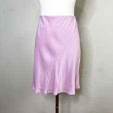 Anthropologie Knee Length Purple Lilac Slip Skirt Viscose Pull On Size Large NEW