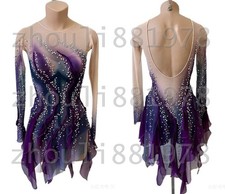 New Ice Figure Skating Dress Figure Skating Dress For Competition purple dyeing